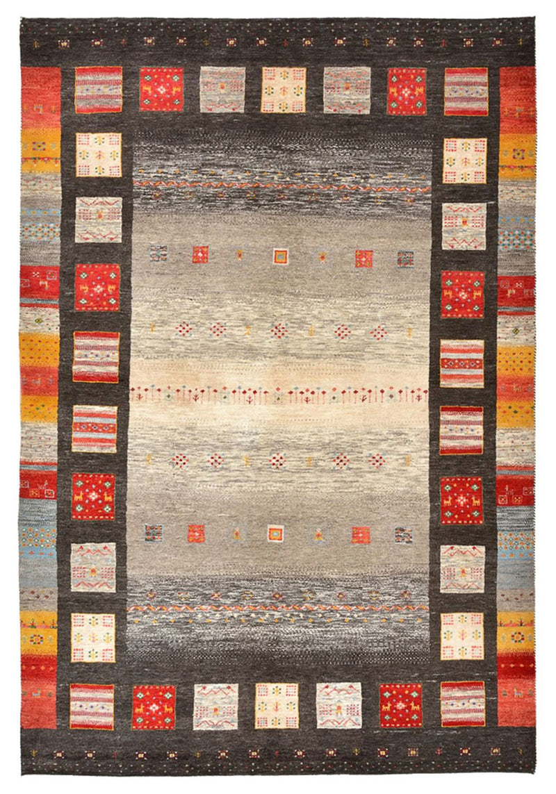 Indo Loribaft Teppich 173x251cm - Wollteppich - mehrfarbig