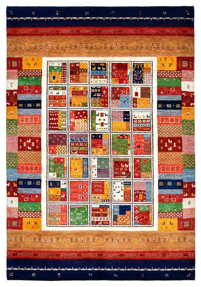 Indo Loribaft Teppich 170x245cm - Wollteppich - mehrfarbig