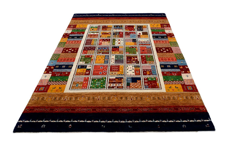 Indo Loribaft Teppich 170x245cm - Wollteppich - mehrfarbig