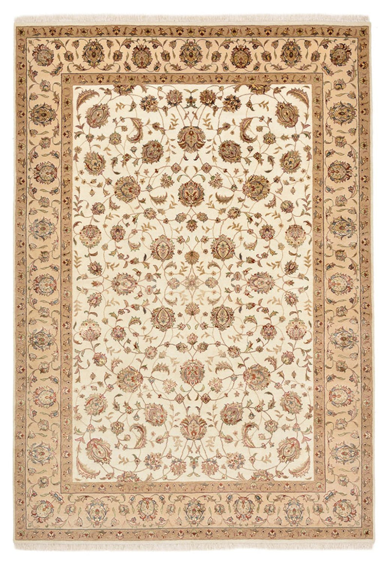 Indo Täbriz Teppich 167x241cm - Orientteppich - hellbeige
