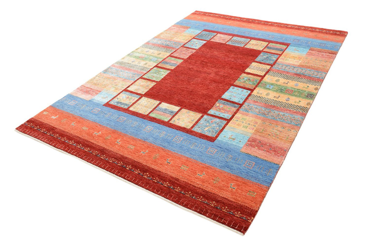 Indo Loribaft Teppich 176x242cm - Wollteppich - mehrfarbig
