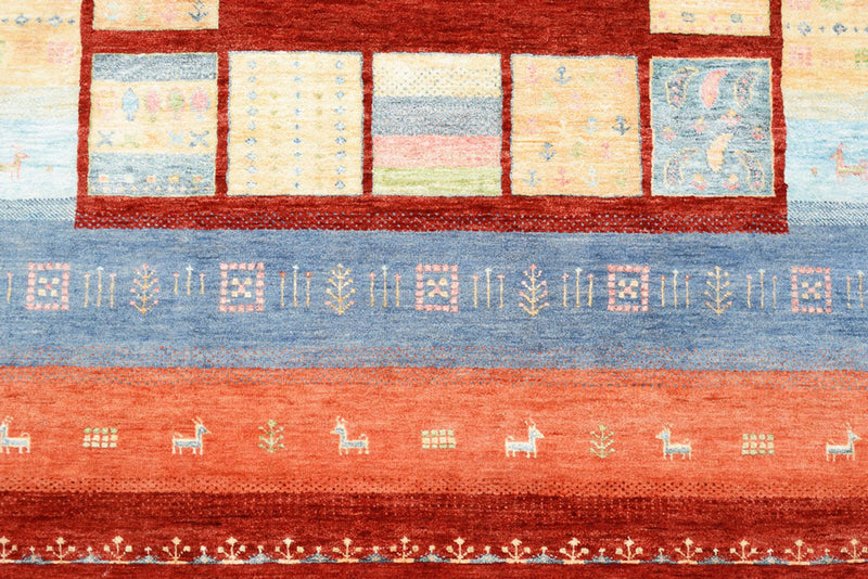 Indo Loribaft Teppich 176x242cm - Wollteppich - mehrfarbig