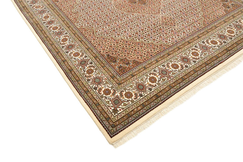 Orientteppich - Täbriz quadratisch  - 201 x 203 cm - dunkelbeige