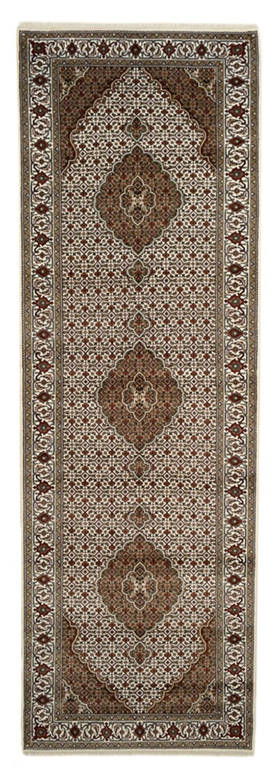 Indo Täbriz Teppich 121x372cm - Orientteppich - hellbeige