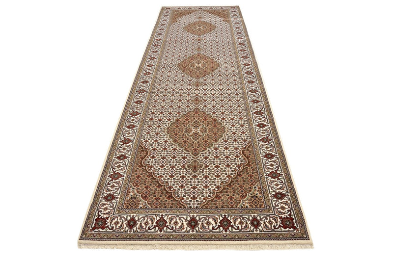 Indo Täbriz Teppich 121x372cm - Orientteppich - hellbeige