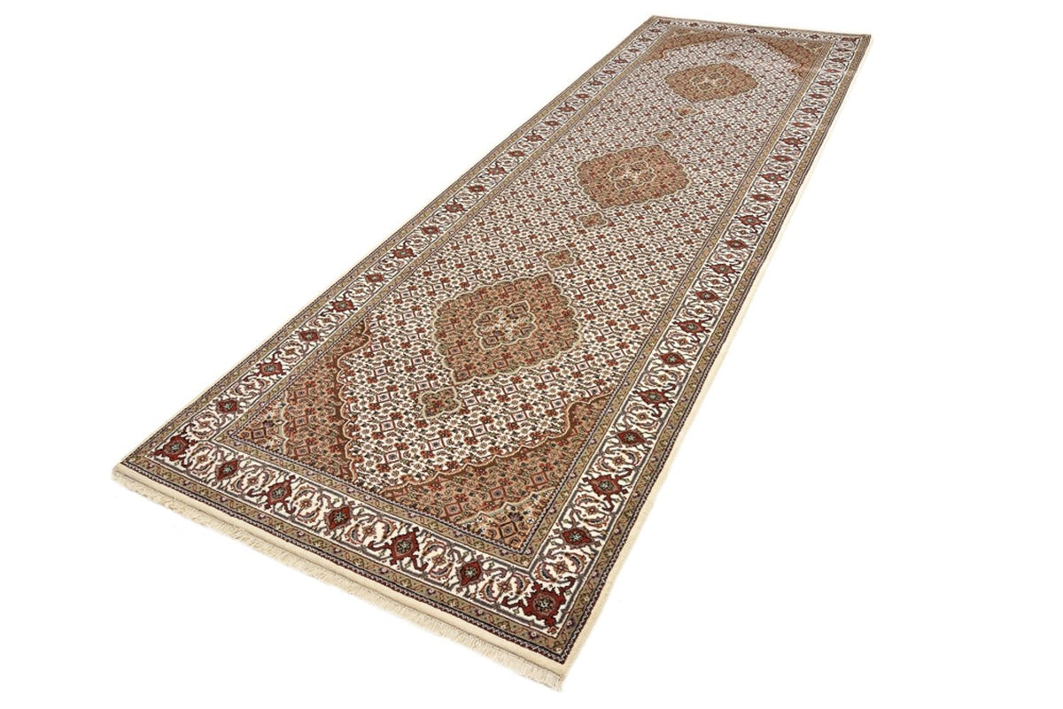 Indo Täbriz Teppich 121x372cm - Orientteppich - hellbeige