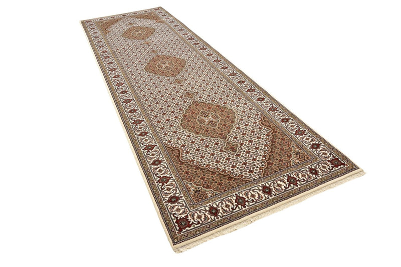 Indo Täbriz Teppich 121x372cm - Orientteppich - hellbeige