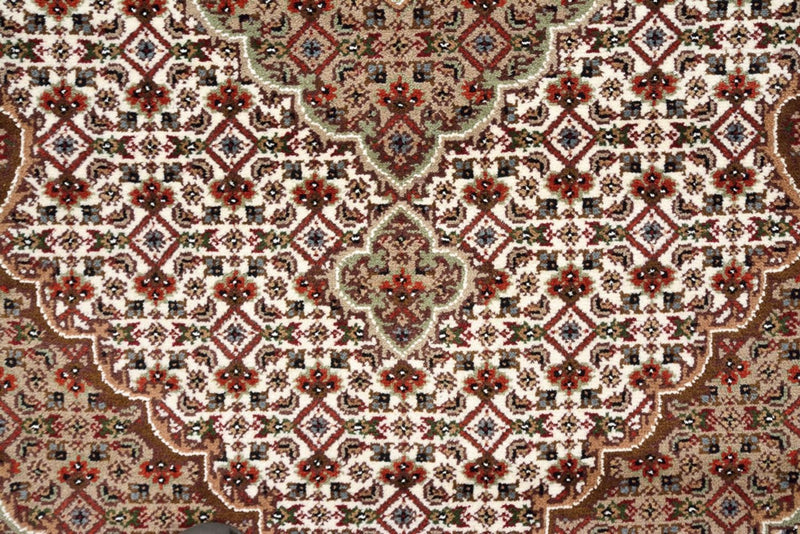 Indo Täbriz Teppich 121x372cm - Orientteppich - hellbeige