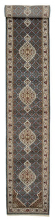 Indo Täbriz Teppich 79x615cm - Orientteppich - dunkelblau
