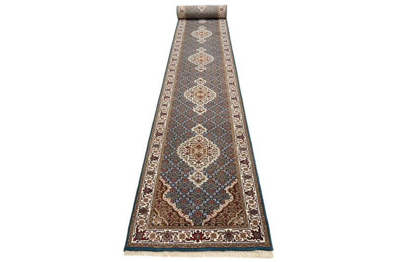 Indo Täbriz Teppich 79x615cm - Orientteppich - dunkelblau
