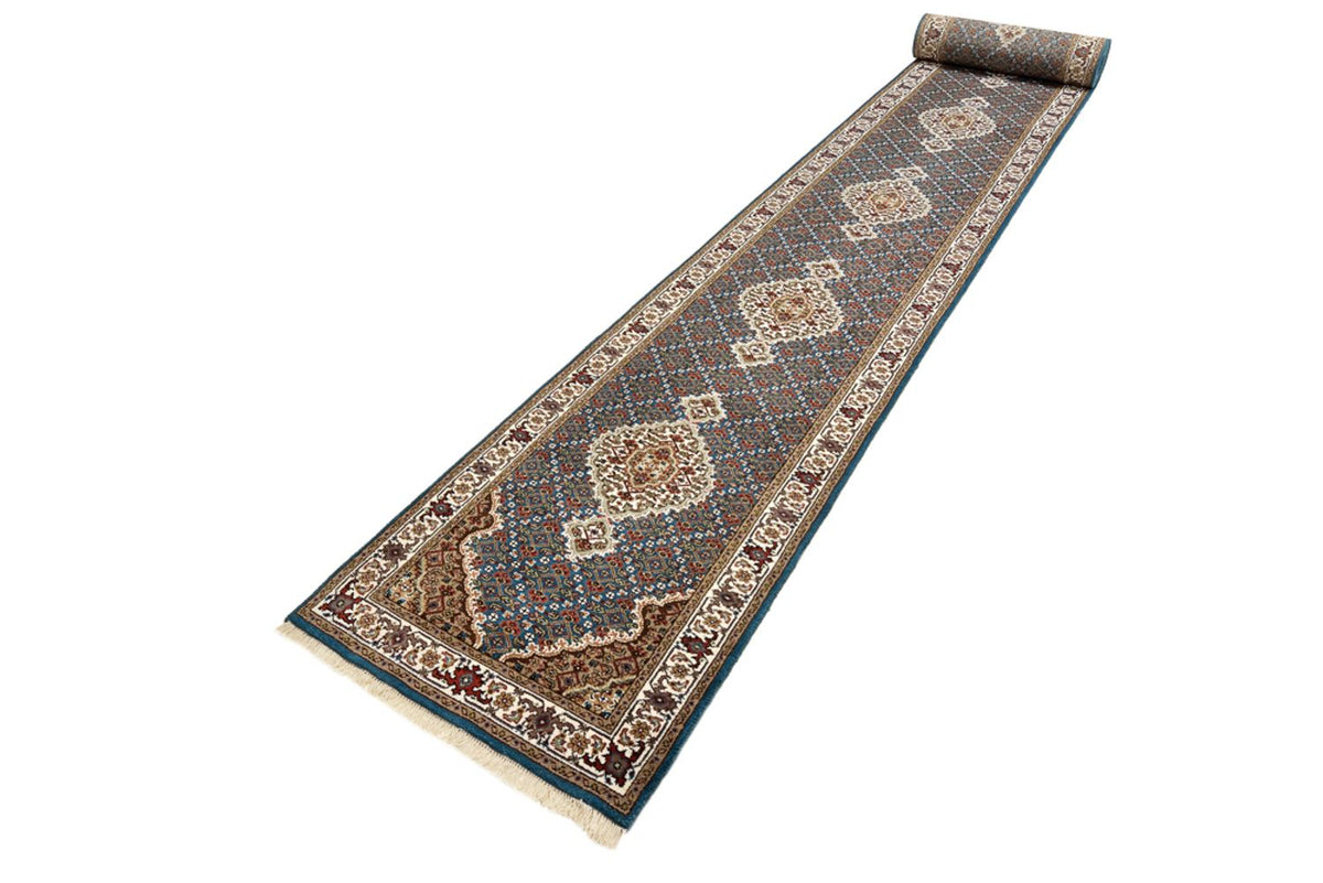 Indo Täbriz Teppich 79x615cm - Orientteppich - dunkelblau