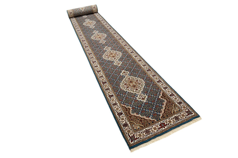 Indo Täbriz Teppich 79x615cm - Orientteppich - dunkelblau