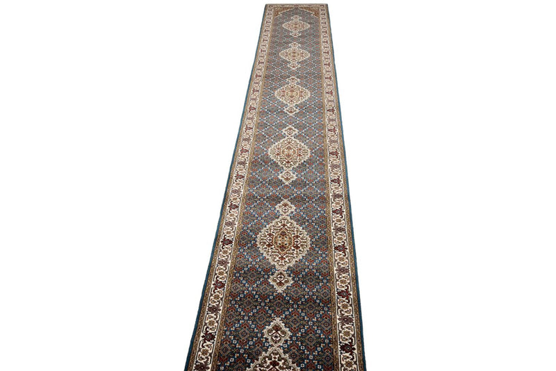 Indo Täbriz Teppich 79x615cm - Orientteppich - dunkelblau
