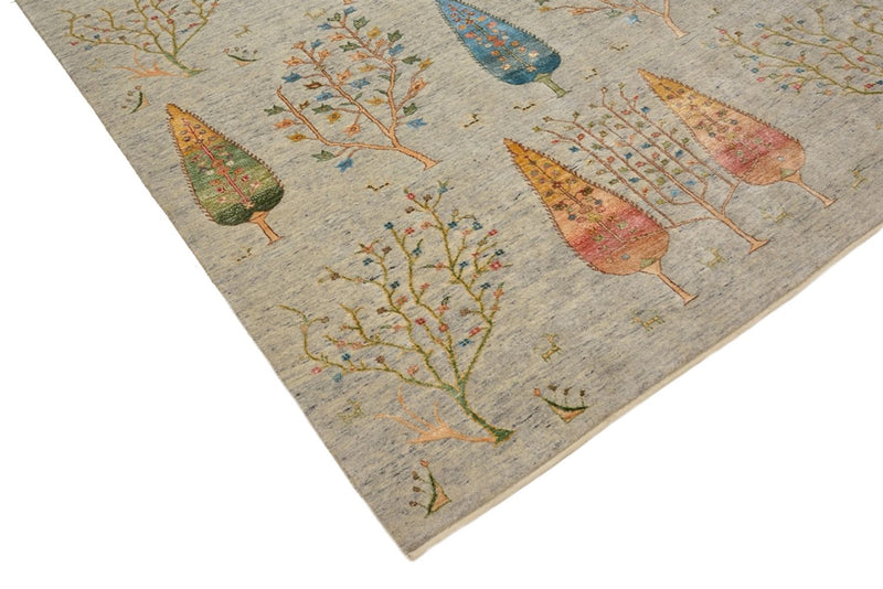 Indo Loribaft Teppich 155x204cm - Wollteppich - hellgrau