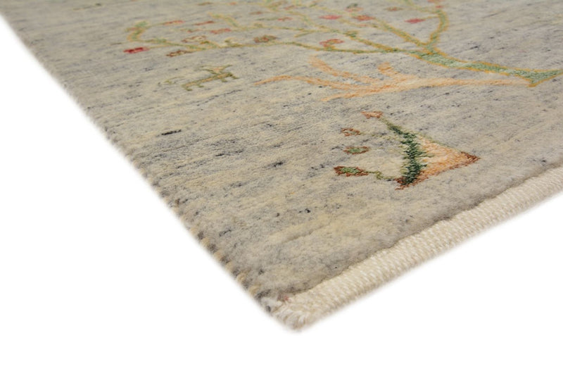 Indo Loribaft Teppich 155x204cm - Wollteppich - hellgrau