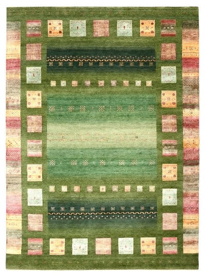 Indo Loribaft Teppich 249x340cm - Wollteppich - grün