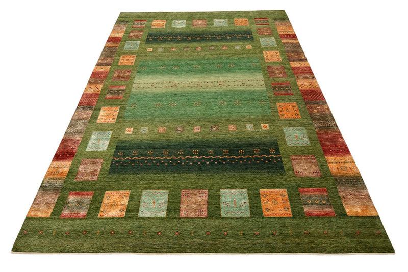 Indo Loribaft Teppich 249x340cm - Wollteppich - grün