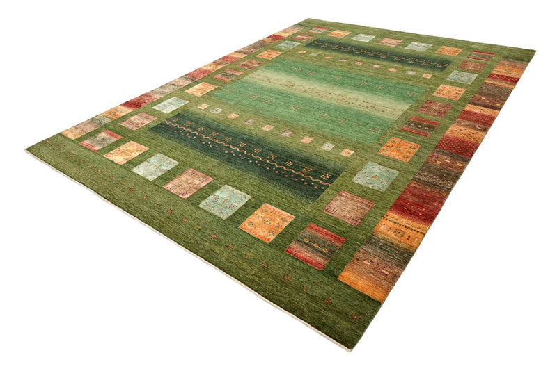 Indo Loribaft Teppich 249x340cm - Wollteppich - grün