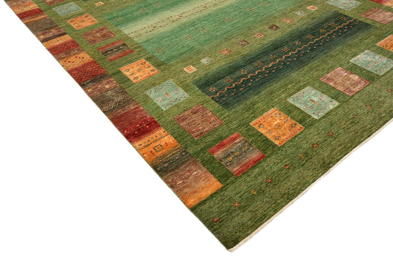 Indo Loribaft Teppich 249x340cm - Wollteppich - grün