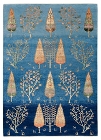 Indo Loribaft Teppich 150x206cm - Wollteppich - blau – product image