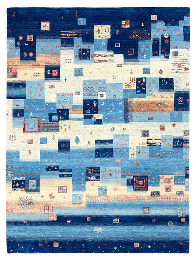 Indo Loribaft Teppich 177x239cm - Wollteppich - mehrfarbig