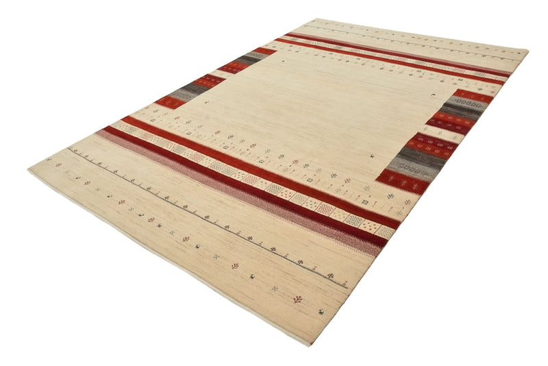 Indo Loribaft Teppich 198x297cm - Wollteppich - hellbeige