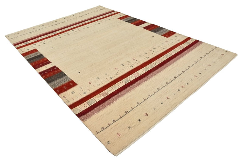 Indo Loribaft Teppich 198x297cm - Wollteppich - hellbeige