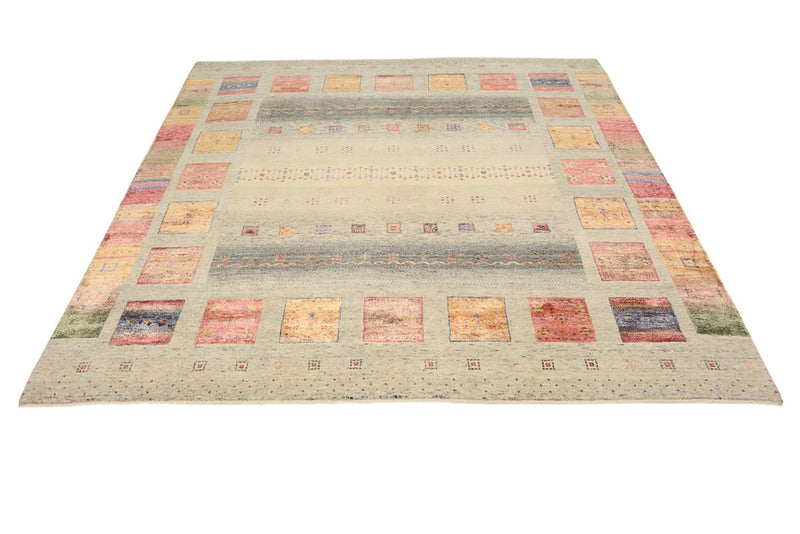 Gabbeh Teppich - Loribaft Indus quadratisch  - 204 x 206 cm - dunkelbeige