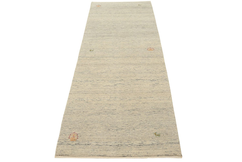 Indo Loribaft Teppich 85x241cm - Wollteppich - dunkelbeige