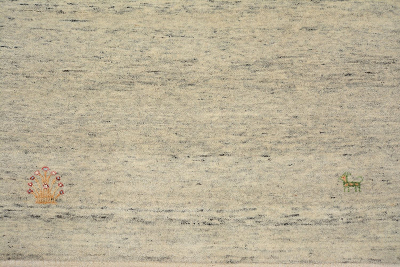 Indo Loribaft Teppich 85x241cm - Wollteppich - dunkelbeige