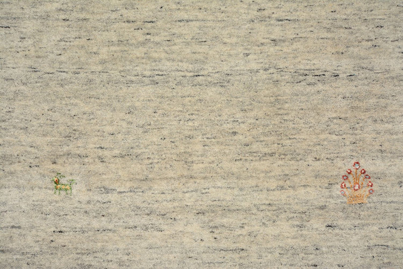 Indo Loribaft Teppich 82x237cm - Wollteppich - dunkelbeige