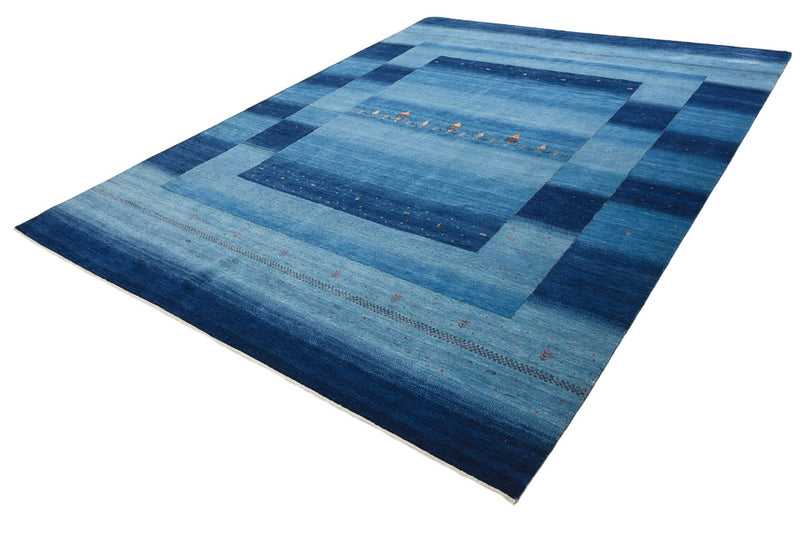 Indo Loribaft Teppich 253x329cm - Wollteppich - seeblau
