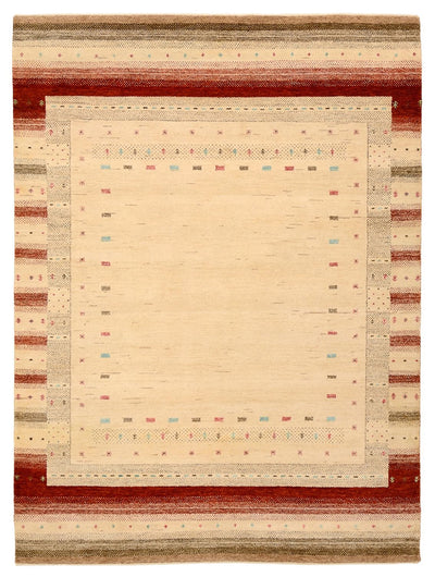Indo Loribaft Teppich 156x206cm - Wollteppich - hellbeige
