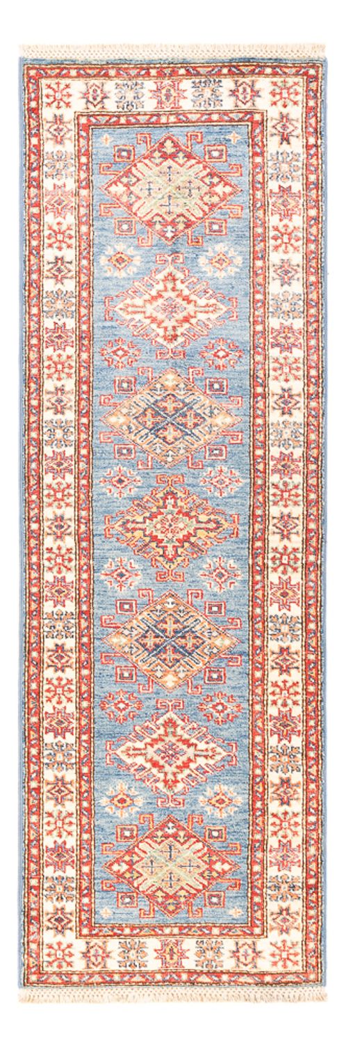 Kazak Teppich 60x185cm - Orientteppich - hellblau