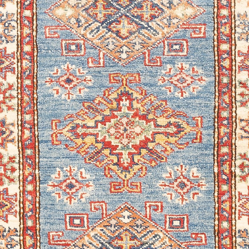 Kazak Teppich 60x185cm - Orientteppich - hellblau