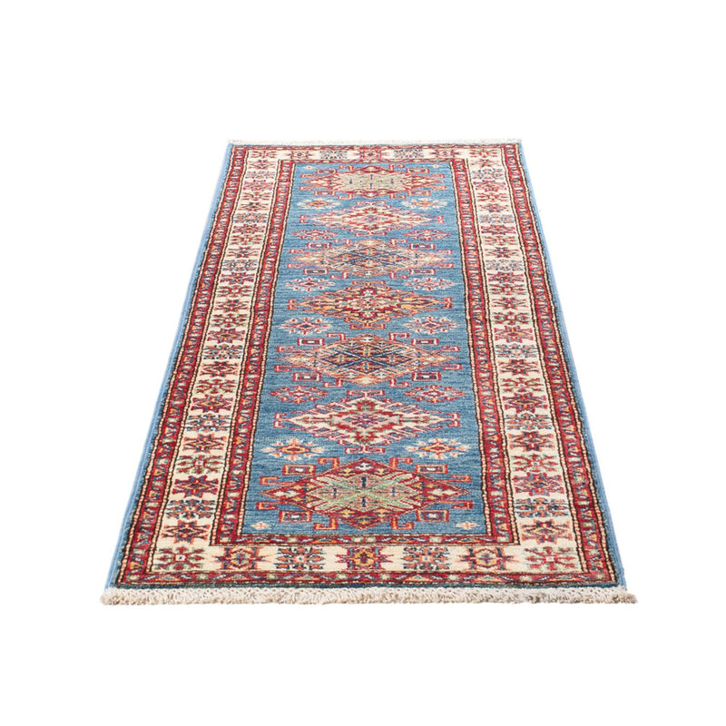 Kazak Teppich 60x185cm - Orientteppich - hellblau