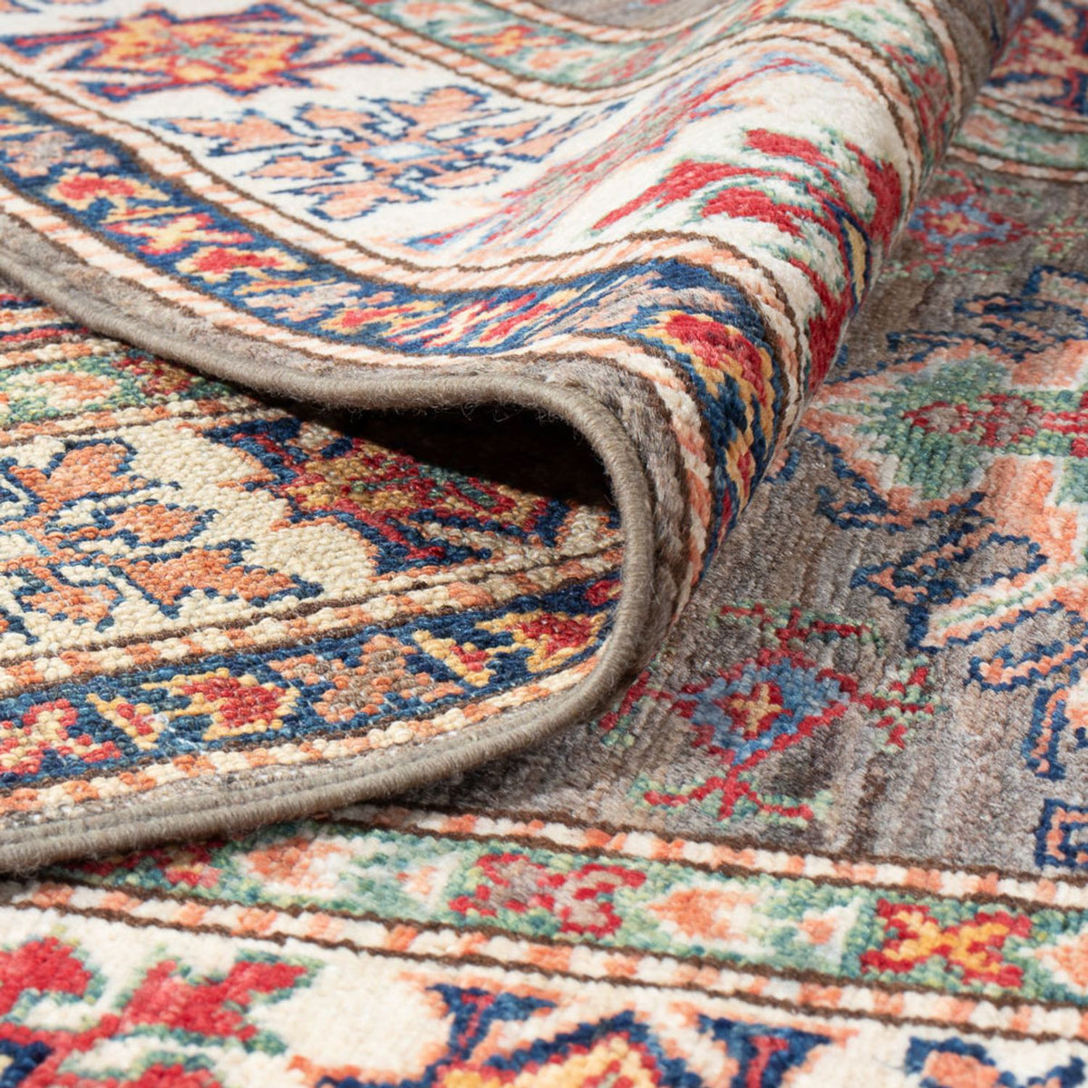 Kazak Teppich 80x308cm - Orientteppich - dunkelbeige