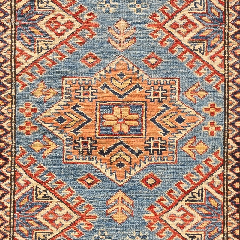 Kazak Teppich 75x312cm - Orientteppich - türkis