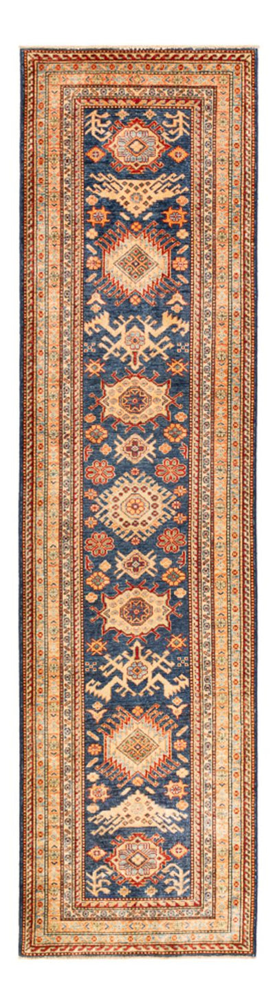 Kazak Teppich 80x304cm - Orientteppich - dunkelblau