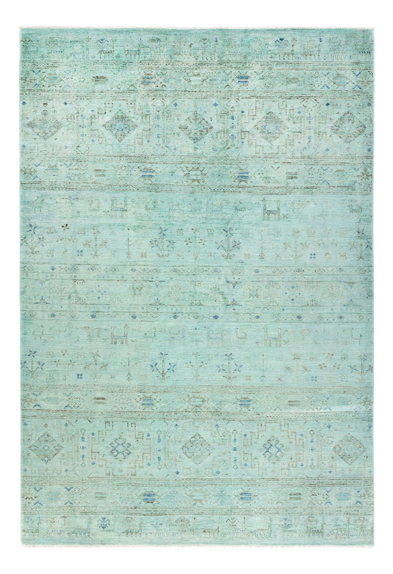 Ziegler Modern Teppich 164x237cm - Orientteppich - türkis