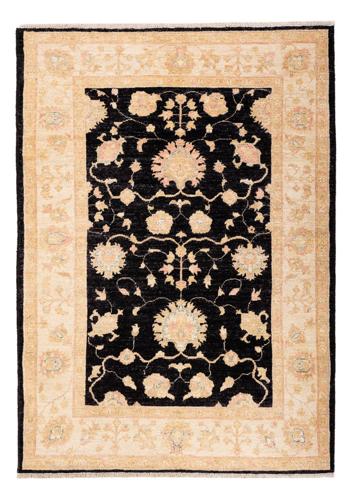 Ziegler Teppich 124x178cm - Orientteppich - schwarz