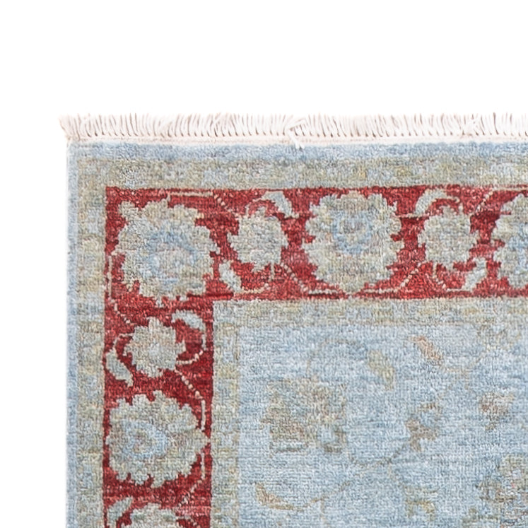 Ziegler Modern Teppich 89x303cm - Orientteppich - hellblau