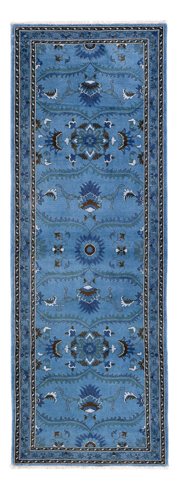 Ziegler Modern Teppich 80x245cm - Orientteppich - blau