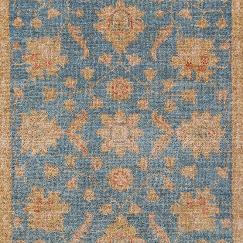 Ziegler Teppich 80x250cm - Orientteppich - blau