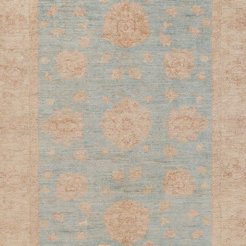 Ziegler Teppich 103x390cm - Orientteppich - hellblau