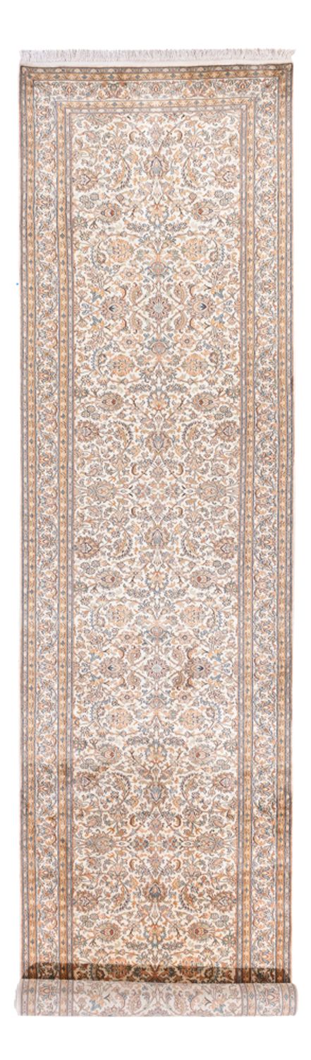 Kaschmir Seide Teppich 98x447cm - Orientteppich - creme