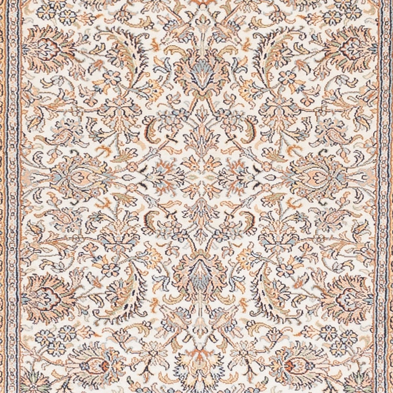 Kaschmir Seide Teppich 98x447cm - Orientteppich - creme