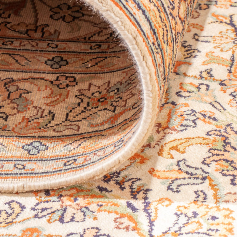 Kaschmir Seide Teppich 98x447cm - Orientteppich - creme