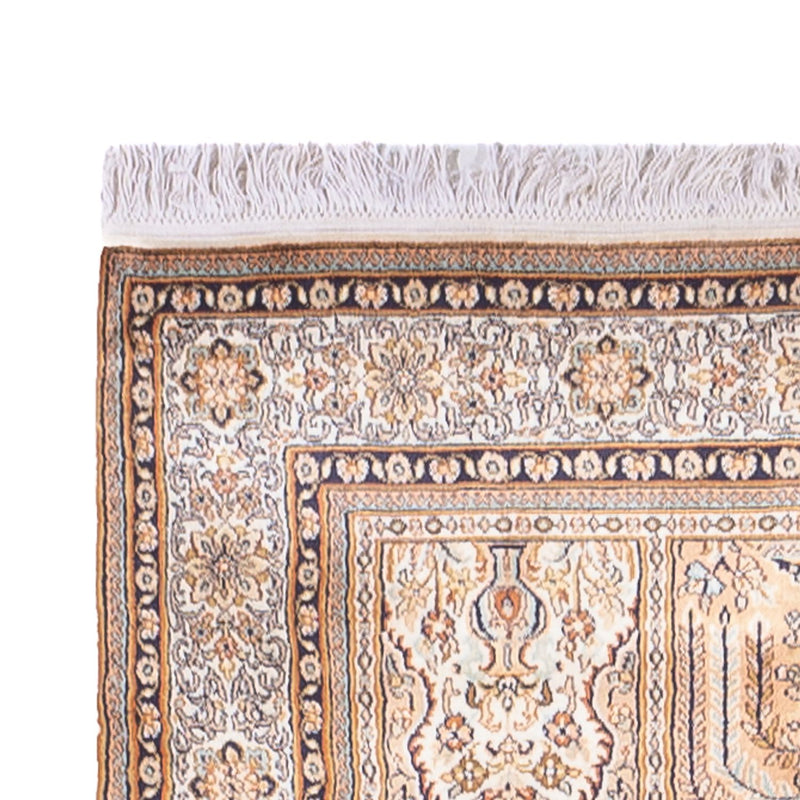Kaschmir Seide Teppich 97x452cm - Orientteppich - creme