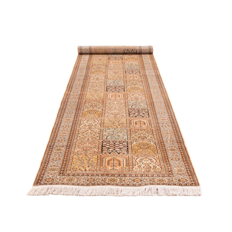 Kaschmir Seide Teppich 97x452cm - Orientteppich - creme